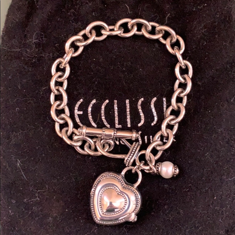 Ecclissi Sterling Silver Heart Charm Watch 🖤